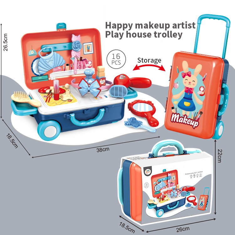 ☢☢Aibaby ชุดเครื่องครัวเด็ก ชุดแต่งหน้าเด็ก ชุดกระเป๋าของเล่น ของเล่นกระเป๋าเดินทาง ของเล่นเด็ก กระเป๋าเดินทาง ของขวัญปี