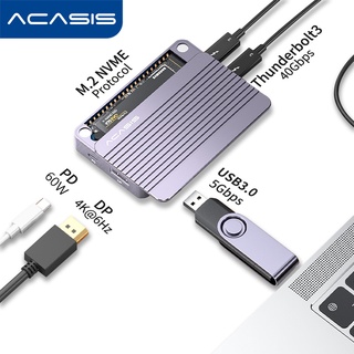 Acasis Thunderbolt3 Enclosure Docking Station M.2 Nvme Ssd เคสฮาร์ดดิสก์ Type-C เป็น Pd 4K Hdmi Usb3.0 อเนกประสงค์ ชาร์จเร็ว สําหรับแล็ปท็อป