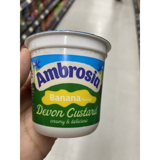 ขนมคัสตาร์ด รสกล้วย ตรา แอมบรอเซีย 150 G. Devon Custard Banana ( Ambrosia Brand ) เดวอน คัสตาร์ด บานานา