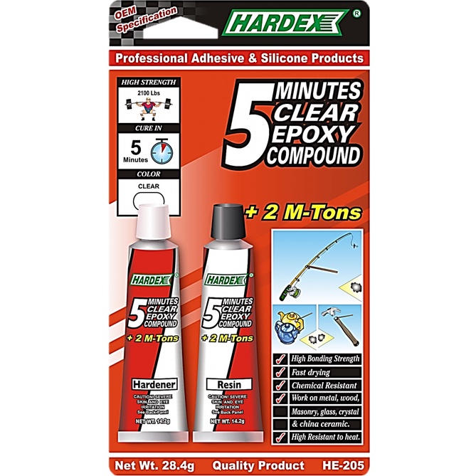 28.4g HARDEX [2 ตัน] 5 นาที Clear Epoxy Compound Hardener เรซิ่น HE-205