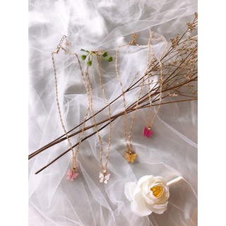 พร้อมส่ง สร้อยคอ ต่างหูผีเสื้อ สายฝอ