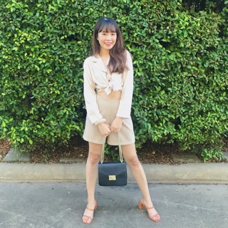 ขาสั้น ผ้าโรเชฟ ซิปข้าง ไม่เป็นขน ผ้ายืดใส่สบาย: Yod Fashion