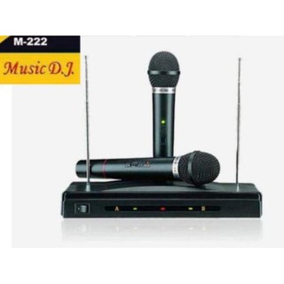 ไมโครโฟนMusic DJ M-222/ไมค์ลอยคู่/พร้อมส่ง