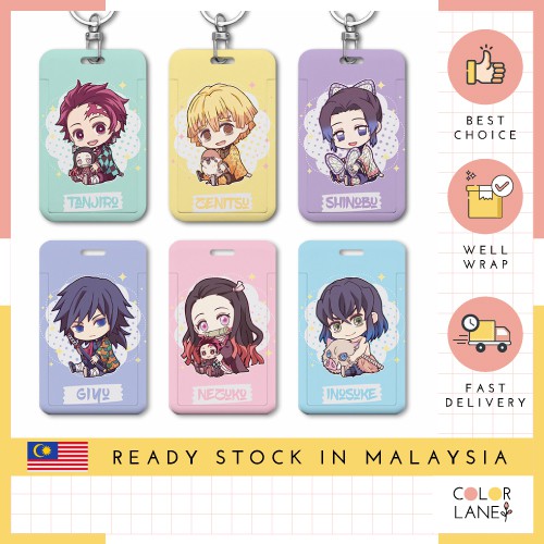 น่ารัก Demon Slayer Kimetsu ไม่มี Yaiba Card Holder น่ารัก Anime ID Card Case Office Access Card Hol