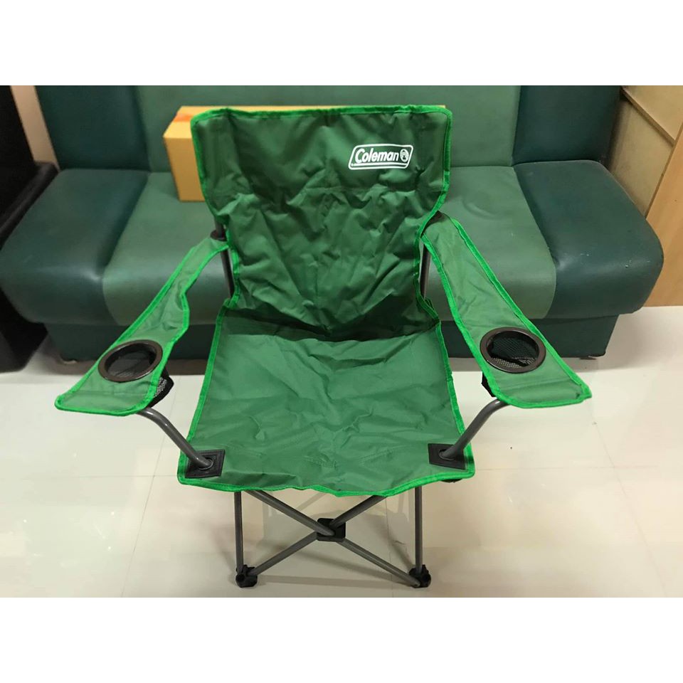 (New Color)เก้าอี้สนามพับได้ ยี่ห้อโคลแมน Coleman สีเขียว ของใหม่  พร้อมถุง วัสดุอุปกรณ์แข็งแรง รับน้ำหนักได้80-120โล