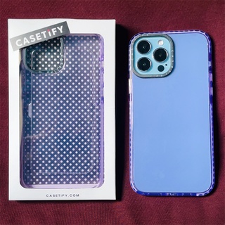 Casetify X เคสโทรศัพท์มือถือนิ่ม แบบใส สีม่วงนีออน สําหรับ iPhone 13 Pro MAX Mini 12 Pro MAX Mini 11 Pro MAX XS MAX XR X SE 7 8 Plus