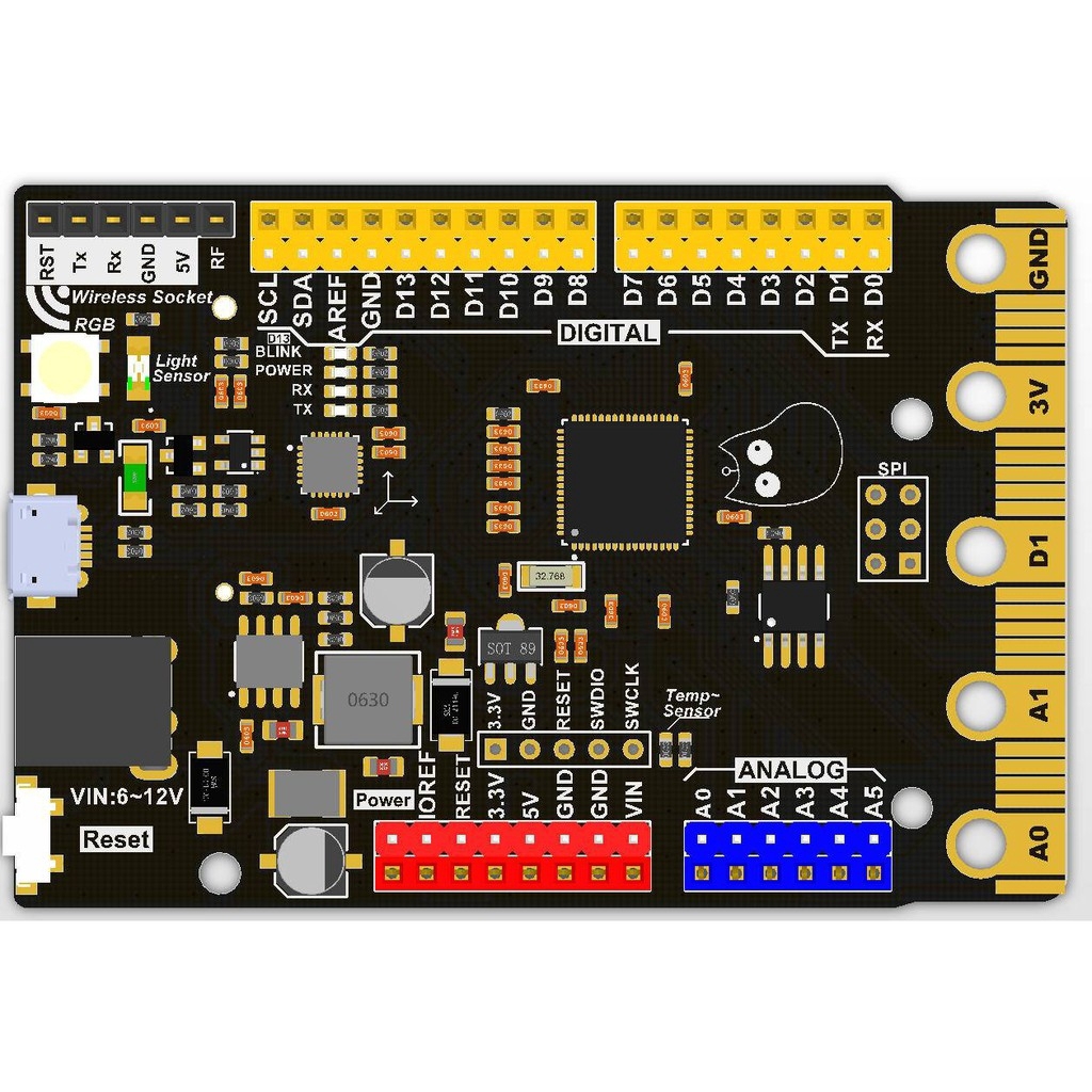 บอร์ด Bridge รองรับ Arduino Shield เขียนโปรแกรม Arduino Micro Python ...
