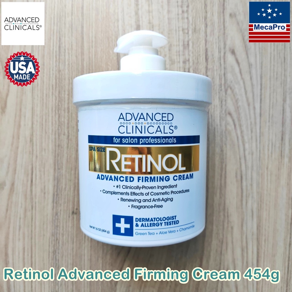 Advanced Clinicals® Retinol Advanced Firming Cream 454g เรตินอล ครีม บำรุงผิวหน้าและลำคอ ผิวแห้งเหี่ยว หมองคล้ำมีริ้วรอย