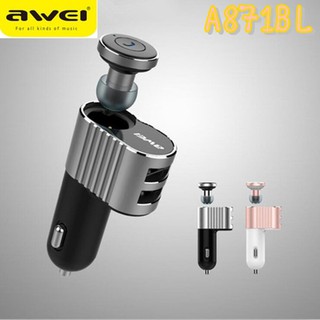 AWEI A871BL แท่นชาร์จในรถที่มีหูฟังไร้สายซูเปอร์มินิไร้สาย