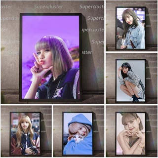 โปสเตอร์ผ้าใบ พิมพ์ลาย BlackPink Lisa main สไตล์เกาหลี สําหรับตกแต่งบ้าน