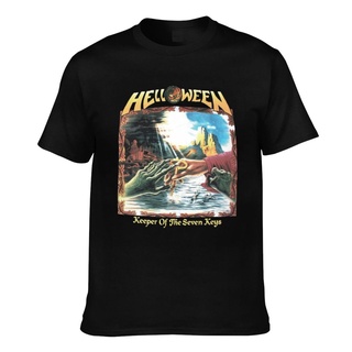 เสื้อยืดวินเทจเสื้อยืด ผ้าฝ้าย พิมพ์ลาย Helloween Keeper Of The Seven Keys Part Ii สําหรับผู้ชายS-4XL