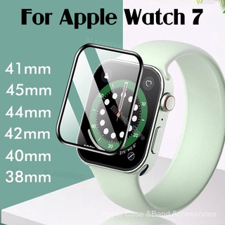 ฝาครอบ 3D โค้งกระจกนิรภัยป้องกันหน้าจอฟิล์มสำหรับ Apple Watch 7 41 มม. 45 มม. 6 SE 5 4 40 44 มม. สำหรับ iWatch 3 2 1 38 42 มม.