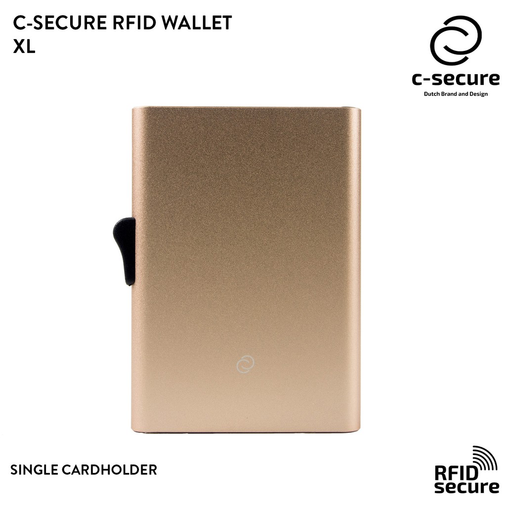 C-SECURE เคสใส่บัตร กระเป๋าใส่บัตร (RFID Protection) ขนาด XL สีทอง ...