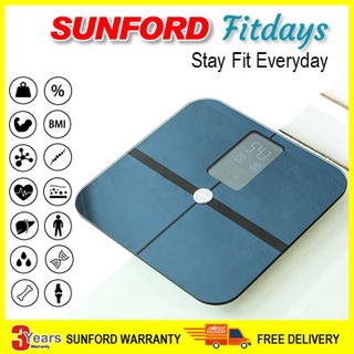 SUNFORD Fitdays FD1000 ซันฟอร์ด เครื่องชั่งน้ำหนัก วัดมวลกาย BMI เชื่อมต่อแอพพลิเคชั่น เครื่องชั่งคน เครื่องชั่งบุคคล