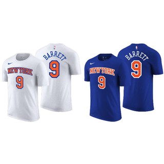 เสื้อยืดพิมพ์ลายแฟชั่นเสื้อกีฬาบาสเก็ตบอล Nike NBA New York Knicks 9 Barrett