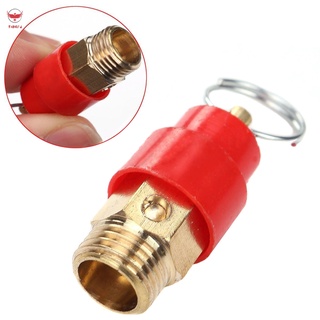 TMNFJ 1pcs 1/4 BSP 120PSI Air Compressor Safety Release Valve Copper Pressure Relief Regulator Red