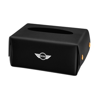 Mini Cooper LOGO Car Tissue Box COUNTRYMAN JCW CLUBMAN F54 F55 F56 F57 F58 F60 R55 R57 R58 R60 Seat Hanging Paper Leather Storage Box Sun visor Tissue Storage