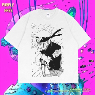สีม่วง Haze Uzumaki Naruto เสื้อยืดโอเวอร์ไซส์ | สีขาว | เสื้อยืดโอเวอร์ไซส์ | สไตล์วินเทจ | ท็อปส์เสื้อแขนสั้นunisexเสื