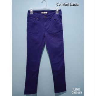 กางเกงยีนส์สกินนี่ Comfort basic แบรนด์ญี่ปุ่น สีม่วงอมน้ำเงิน มือสอง