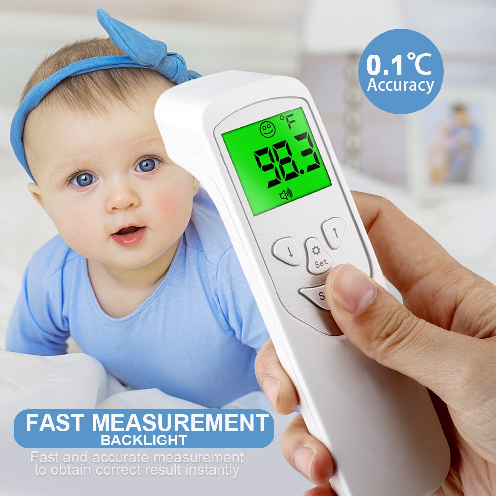 เครื่องวัดอุณหภูมิดิจิตอล IR Thermometer แบบไม่สัมผัสร่างกาย จอแอลซีดี