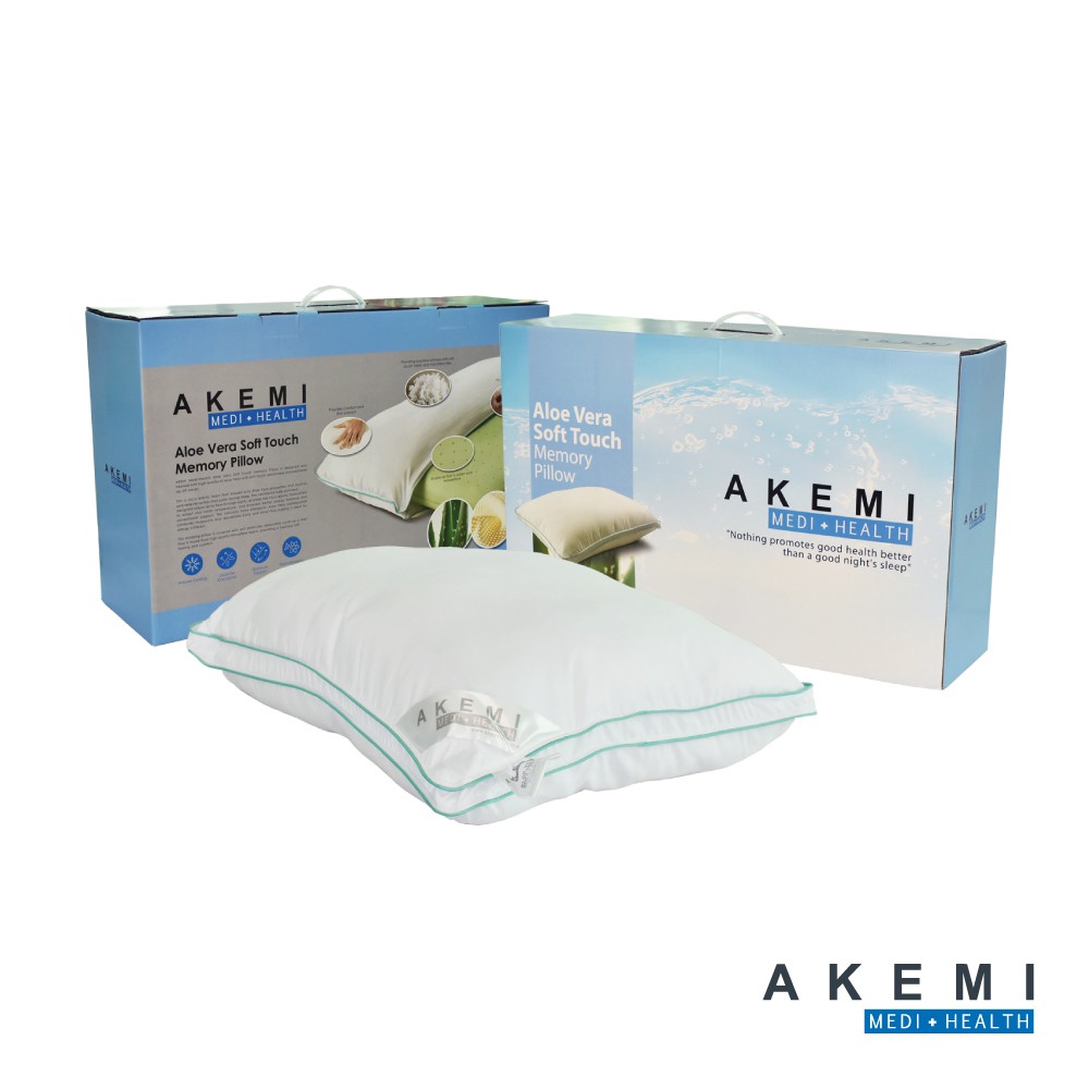 [ราคาพิเศษ] Akemi หมอน เมมโมรี่โฟม บรรเทาปวด หมอนหนุน รุ่น Medi + Health Aloe Vera Soft Touch Memory Foam