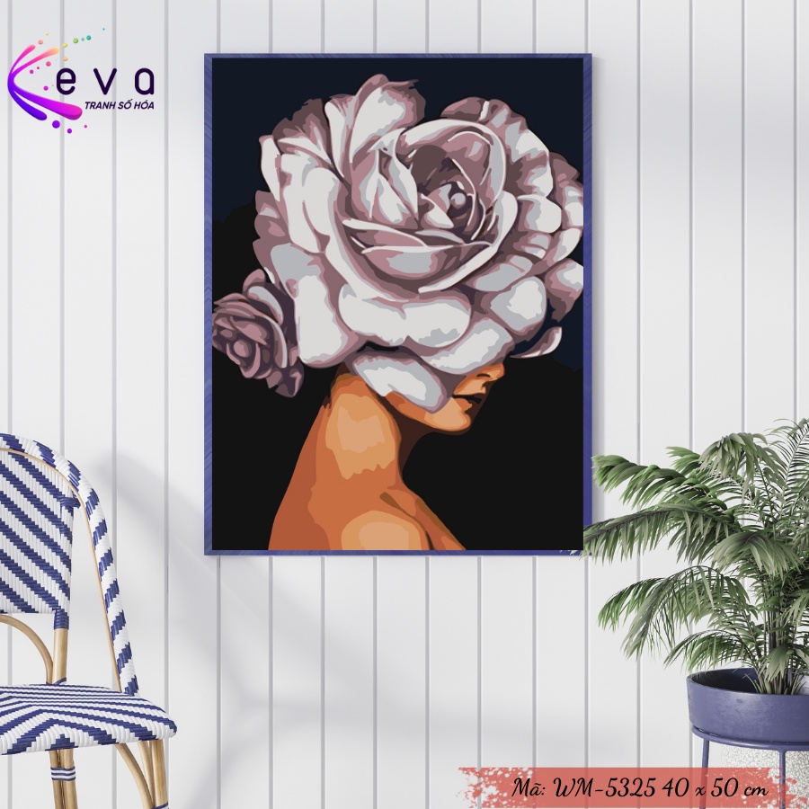 ภาพวาดสีน้ํามันหลักสี By Number Muse รุ่น - WM5325 พร้อมสีอะคริลิค ขนาด 40x50cm