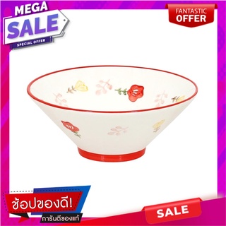 ชาม PORCELAIN KECH 8 นิ้ว RED DAISY อุปกรณ์ใส่อาหาร PORCELAIN BOWL KECH 8IN RED DAISY