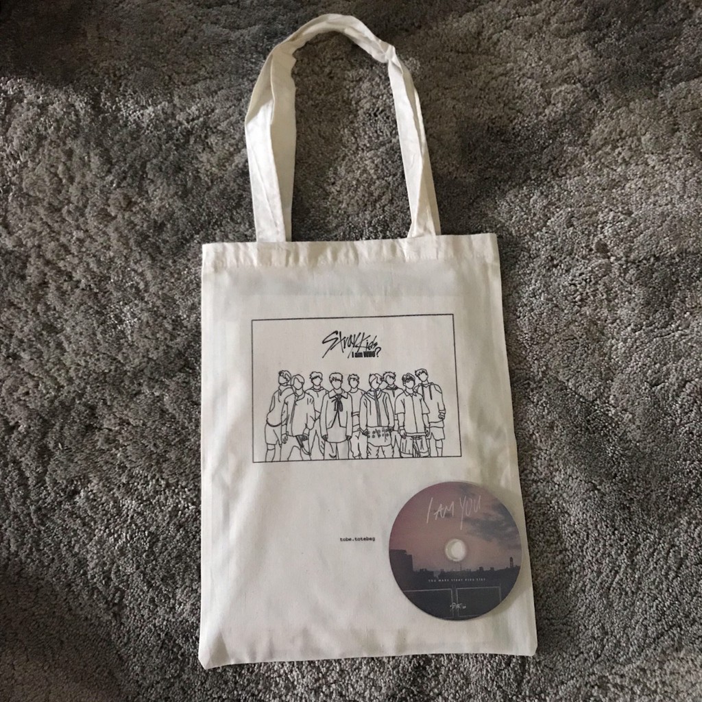 Skz01 - STRAYKIDS - OT9 - TOTEBAG CANVAS KPOP - I AM WHO