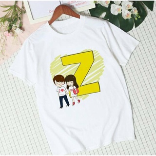 เสื้ออักษรคู่รัก ตัว Z ลายการ์ตูนน่ารักๆ ใส่สบายๆ ไม่ยืด ไม่ย้วย