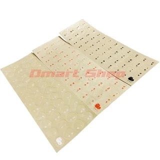 สติ๊กเกอร์ ภาษาไทย คีย์บอร์ด ทรงกลม พื้นหลังใส มีแต่สีส้ม 3M Sticker Keyboard