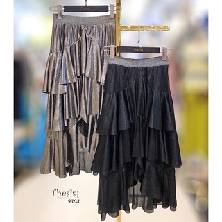 Thesis Metallic Ruffle Skirt