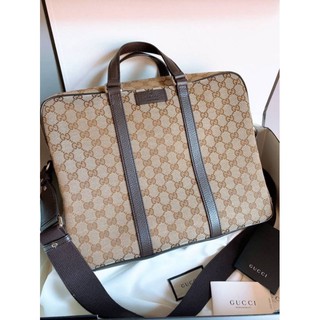 (สด-ผ่อน)🎗แท้100% Gucci canvas briefcases