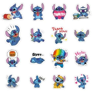 ✨พร้อมส่ง✨การ์ตูน สติช Stitch sticker สติกเกอร์กันน้ำรูปแบบที่แตกต่างกัน สเก็ตบอร์ด 50 ชิ้น