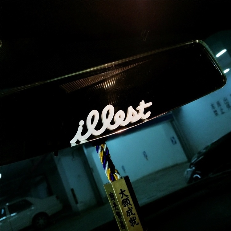 P-A225.illest สติกเกอร์สะท้อนแสง HF สไตล์สุ่มสติกเกอร์กระจกมองหลังสติกเกอร์ภายใน