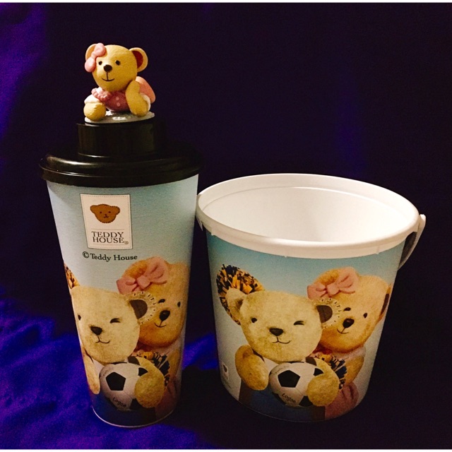 Teddy House Bucket & Glass Set (Girl)