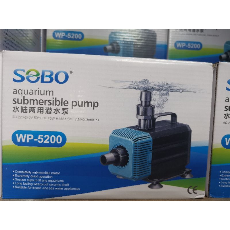 ปั้มน้ำ​Sobo​ Wp-5200​ ปั้มบ่อปลา​ ตู้ปลา​ บ่อน้ำพุ