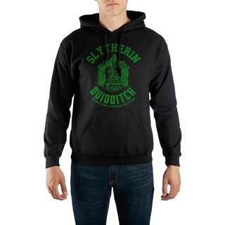 เสื้อกันหนาว มีฮู้ด ผ้าโพลีเอสเตอร์ พิมพ์ลาย Harry Potter Slytherin Quidditch สําหรับผู้ชาย JZ