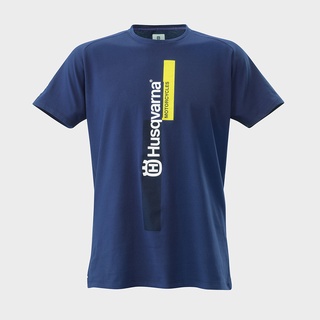 [S-5XL]เสื้อยืดลําลอง แขนสั้น พิมพ์ลาย Husqvarna Motorcycles สีกรมท่า สําหรับผู้ชาย