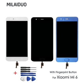 LCD Display For Xiaomi Mi6 Mi 6 Touch Screen Digitizer With Fingerprint Button Replacement Assembly