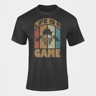 เสื้อยืด ผ้าฝ้าย 100% พิมพ์ลาย Gamer Life Is A Game คุณภาพดี สําหรับผู้ชายS-5XL