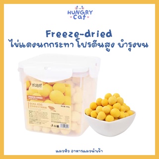 [พร้อมส่ง❗️] Freeze-dried ไข่แดงนกกระทา โปรตีนสูง บำรุงขน 125g 🐣| แมวหิว