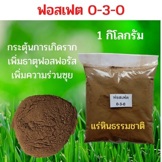 ฟอสเฟต 1 กิโลกรัม ฟอสเฟตแท้ จากแร่ธรรมชาติ  บดผงละเอียด บำรุงดิน บำรุงราก ปรับสภาพดินให้ร่วนซุย เพิ่มการเจริญของราก