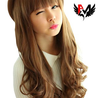 วิกผมลอนตรงสีน้ำตาลแบบเกาหลี Long curly hair wigs-juanfatie วิกและกิ๊ฟท์ต่อผม ผมปลอม อุปกรณ์ดูแลเส้นผม wigNO.5