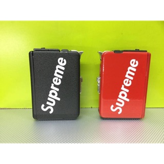 ไฟแช็ค พร้อมกล่องใส่ สีแดง supreme กล่องไฮเทค