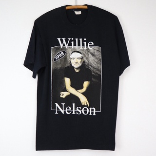 เสื้อยืดผ้าฝ้ายพิมพ์ลายแฟชั่น ขายดี เสื้อยืดลําลอง แขนสั้น พิมพ์ลาย Willie Nelson European Tour OKcmna33HCddgh81 สไตล์วิ