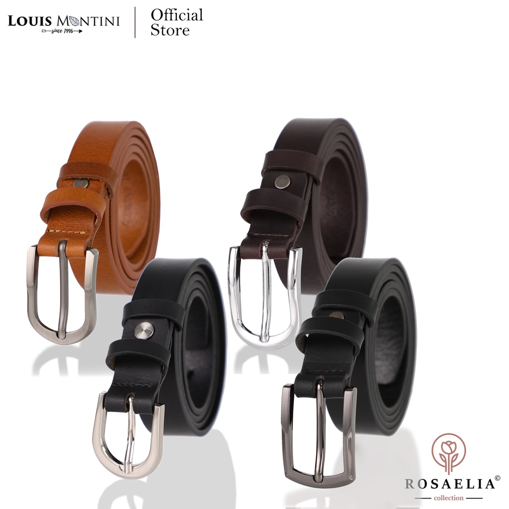Louis Montini (Classic FK Belt) เข็มขัดหนังหน้าเดียว เข็มขัดหนังวัวแท้ เข็มขัดผู้หญิง MGW308