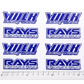 สติกเกอร์ติดก้านแม็ก VOLK RAYS 1 ชุด ติดได้ 4 ล้อ