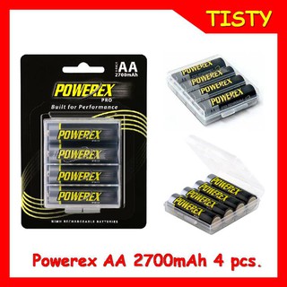 4 ก้อน AA 2700mAh POWEREX Rechargeable Battery ถ่านชาร์จ พร้อมกล่องใส่ถ่าน