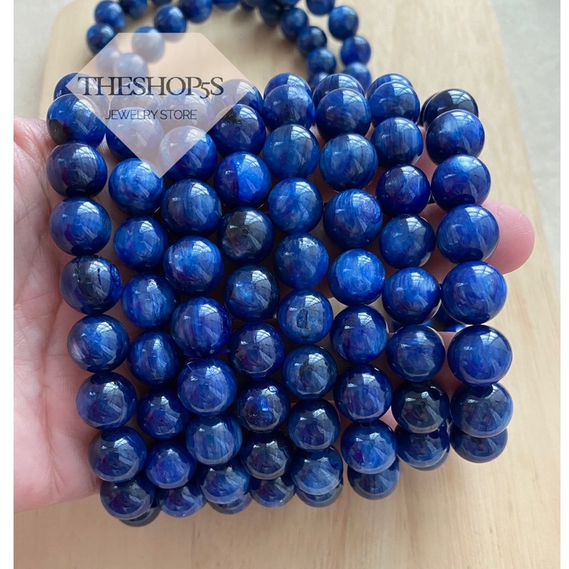 ข้อมือไคยาไนท์ Kyanite หินปลดหนี้ หินแท้ เกรดAAA ขนาด 8 มิล,8.5 มิล,10 มิล,11.5 มิล,12 มิล,12.3มิล,15 มิล