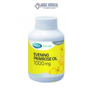 Evening Primrose oil 1000mg Mega Evening primrose oil 1000 mg. บรรเทาอาการวัยทอง ประจำเดือน 100 เม็ด